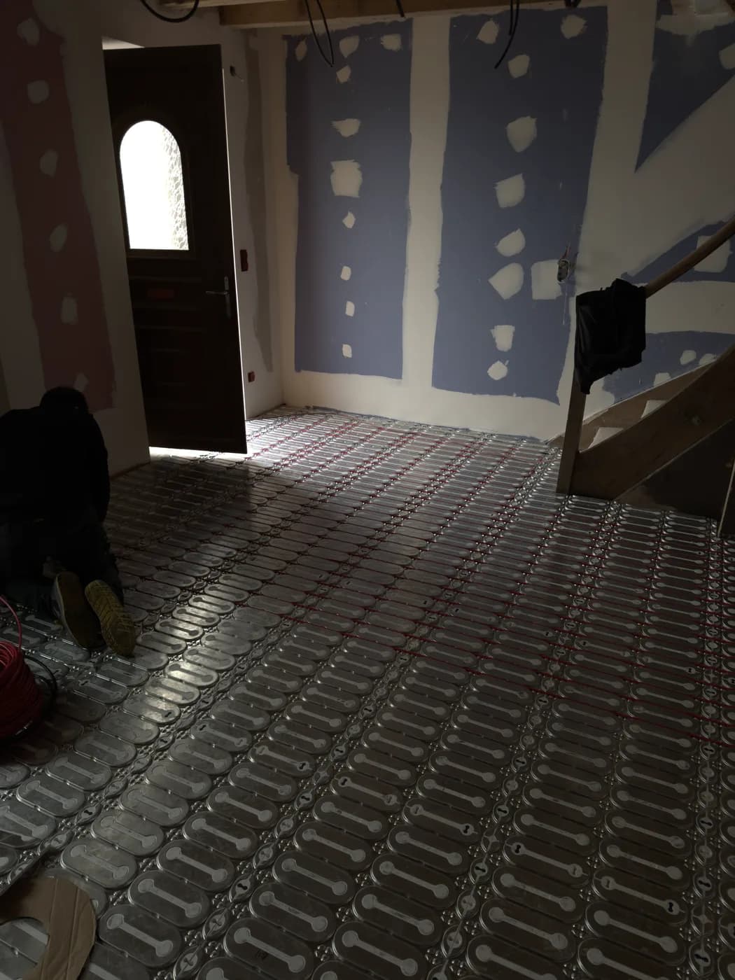 Plancher chauffant dans une pièce de vie